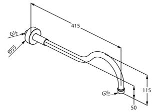 Кронштейн для верхнего душа Kludi 1926 хром 2751405